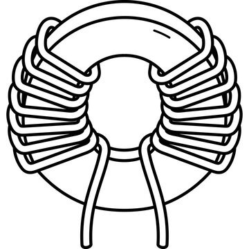 recommend clip art: Choke Coil. Vector outline icon. 
