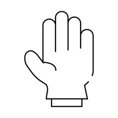 Obraz premium protection glove line icon vector. protection glove sign. isolated contour symbol black illustration