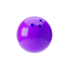 Bowling ball icon isolated over transparent background, png. 3d rendering.