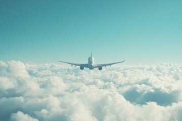 Fototapeta premium Airplane over clouds