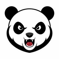 A Panda angry head vector illustration 