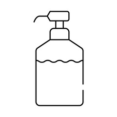 disinfectant bottle with pump line icon vector. disinfectant bottle with pump sign. isolated contour symbol black illustration