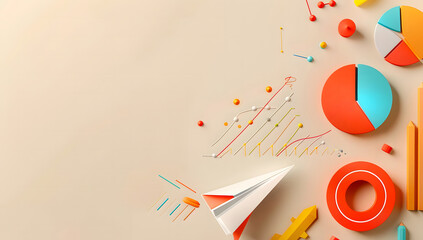 Obraz premium Set of 3d finance icon, Business and financial concept. 3d. Illustration design