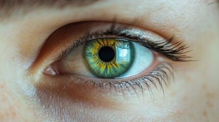 Obraz premium Close-up of green human eye