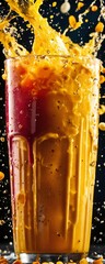 Dynamic Shake Splash: Vibrant and Healthy Drink in Stunning Macro Photography. Captivating, Mouthwatering Image with 8K HD Quality. Ultra-Realistic and Hyper-Detailed for Eye-Catching Poster Promotion