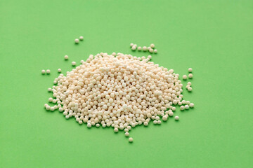 Organic tapioca pearls, cassava starch from the yuca root - Manihot esculenta