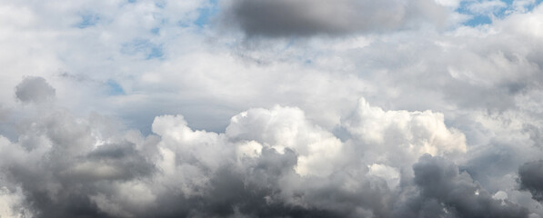 Rain clouds in the gray sky