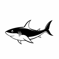 Fototapeta premium Black and white shark silhouette