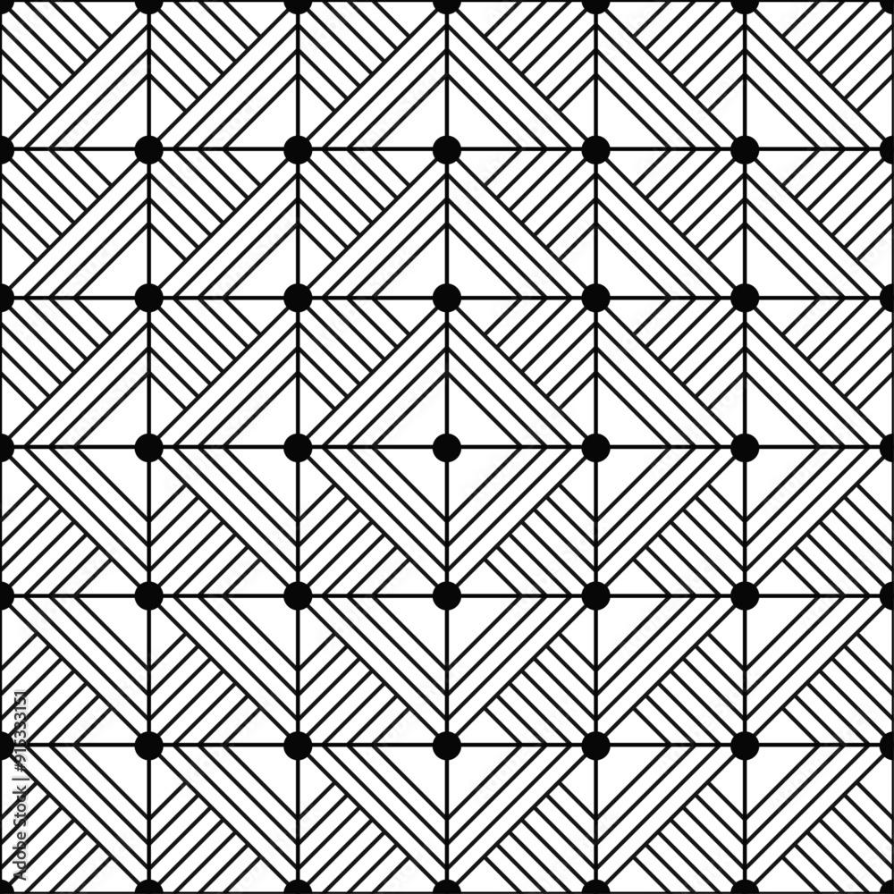 Poster geometric monochrome tiles made of rhombuses. texture tile wallpaper. vector grid with rhombuses.