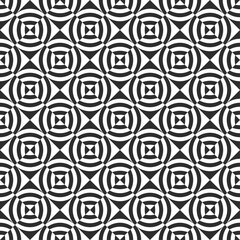 The checkerboard pattern is monochrome, with rhombuses and circles inside.