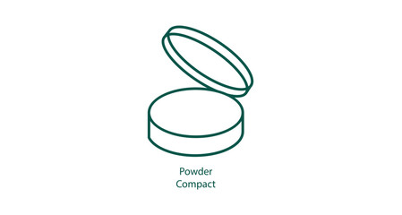 Powder Compact with Mirror Vector Image