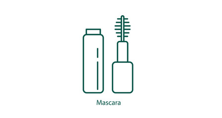 Mascara Tube with Brush Icon Design