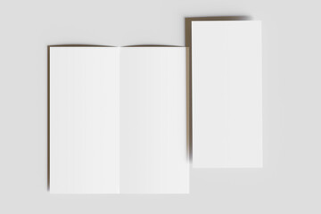 DL Bifold white color and realistic render 3D illustration on white background