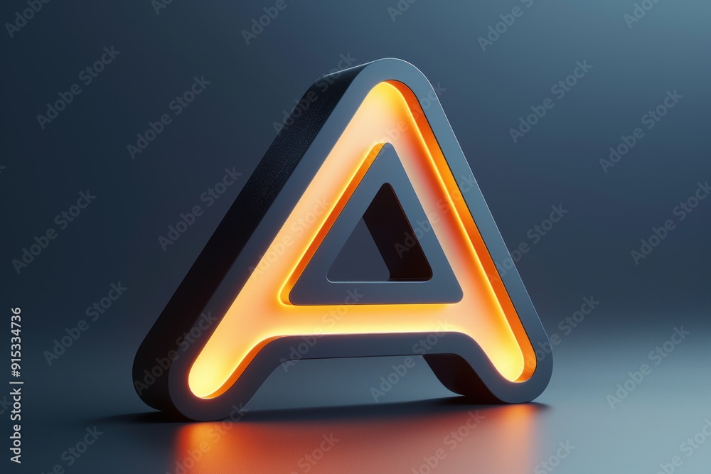 Fototapete a sleek 3d icon featuring a bold letter a with a modern design perfect for digital interfaces and br