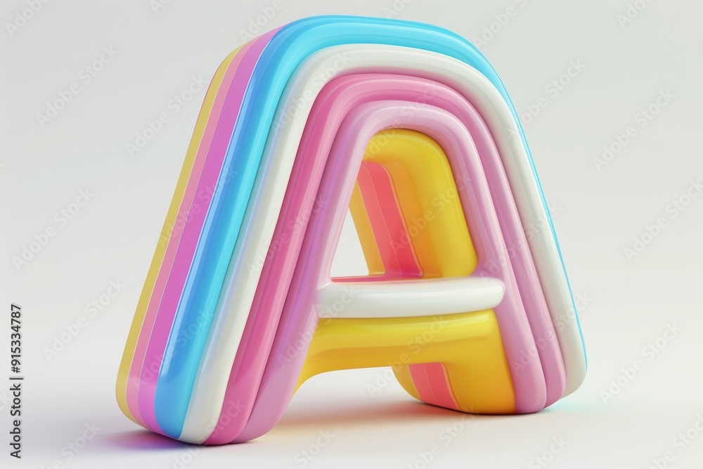 Fototapete a playful 3d icon of the letter a with a colorful and whimsical design suitable for educational apps