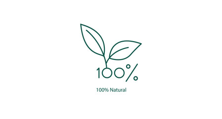 100% Natural Vector Icon for Ingredients