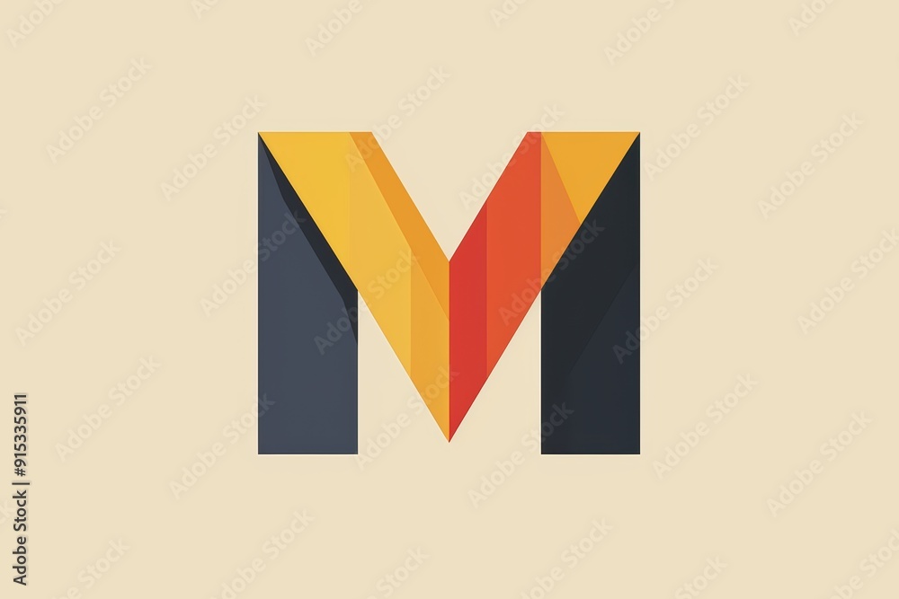 Fototapete a minimalist illustration of the letter m characterized by clean lines and simple shapes perfect for