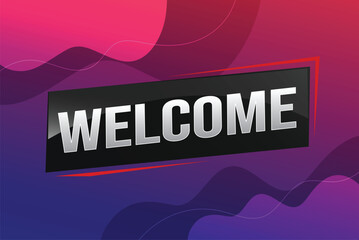 welcome word text concept icon logo sign symbol vector note 3d style for use landing page, template, ui, web, mobile app, poster, banner, flyer, backdrop, gift card, coupon

