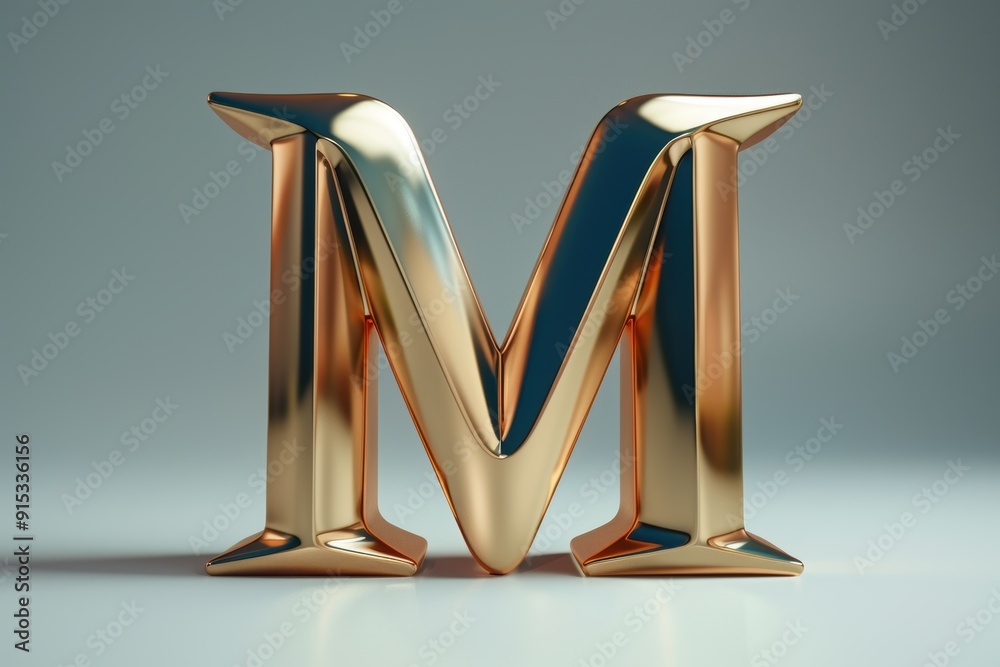 Fototapete a 3d-rendered illustration of the letter m with realistic lighting and shading adding depth and dime