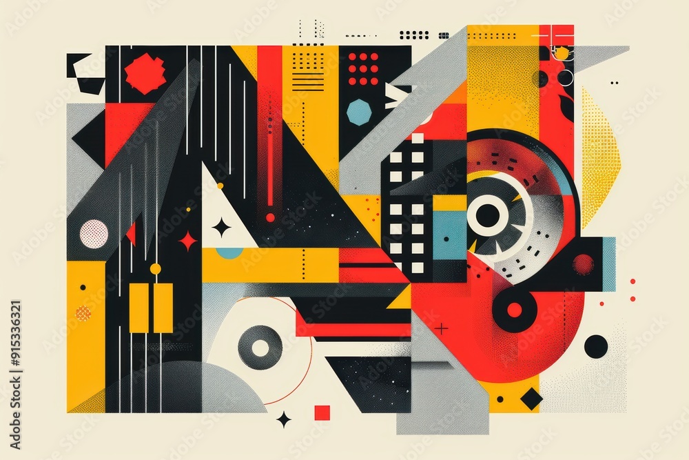 Fototapete an abstract illustration of the letter n with geometric shapes and patterns creating a dynamic and e