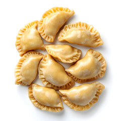 Polish pierogi, varenyky  isolated on white background