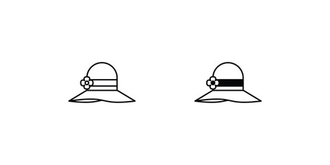 Fototapeta premium pamela hat set icon with white background vector stock illustration