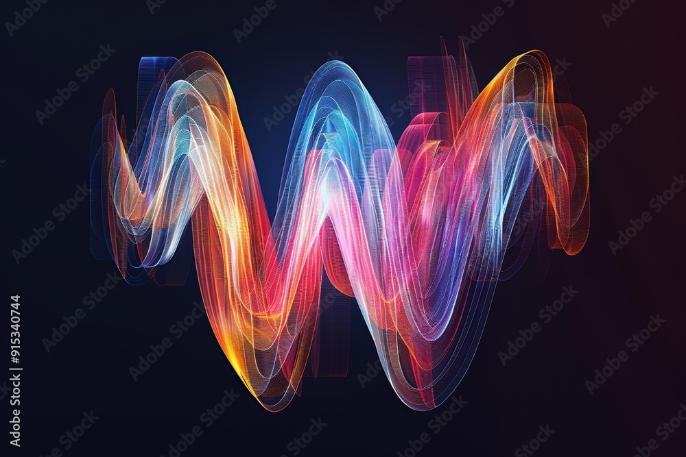 Fototapete an artistic illustration of the letter w with each stroke designed to convey a sense of motion and e