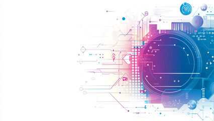 Obraz premium Innovative Tech: Blue and Purple Vector Slide Design
