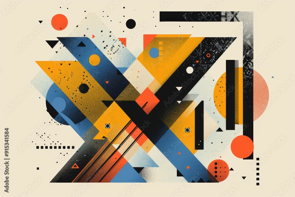 Poster an abstract illustration of the letter y using geometric shapes and patterns to create a visually ap
