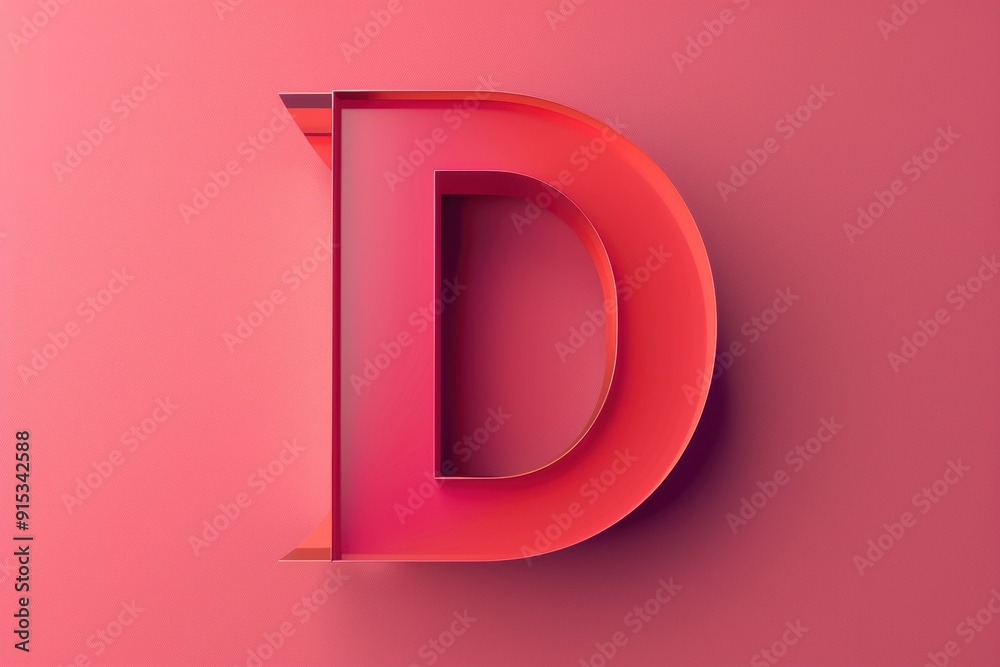 Fototapete a minimalist and sleek illustration of the letter d with clean lines and a simple elegant style. sui