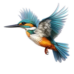 Obraz premium kingfisher flying isolated on white