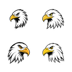 Eagle Head Logo Minimalist Vector Art Illustration
