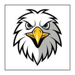 Eagle Head Logo Minimalist Vector Art Illustration