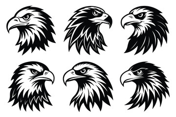 Eagle Head Logo Minimalist Vector Art Illustration