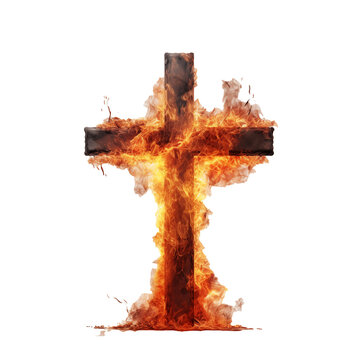 cross on fire