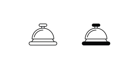 reception bell set icon with white background vector stock illustration