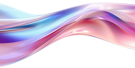 Obraz premium Abstract shimmering waves in iridescent colors flowing islated on transparent background
