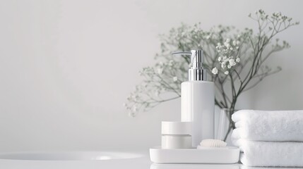 modern bathroom interior with bathroom. White Background. Stylish and Many things are used in lifestyle
