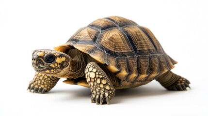 Fototapeta premium Adult turtle isolated on white background