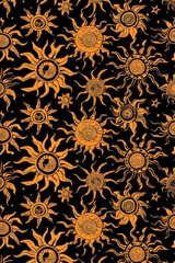 Vintage celestial sun pattern