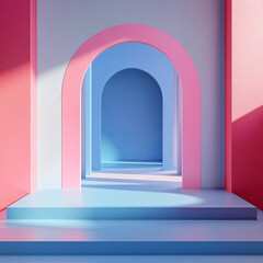 Fototapeta premium podium backdrop for product display with pastel and dreamy colors background