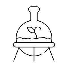 laboratory growth plant in flask line icon vector. laboratory growth plant in flask sign. isolated contour symbol black illustration