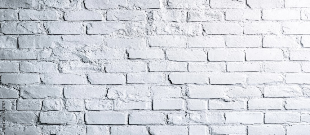 Fototapete White and gray brick wall for use as a wallpaper background or texture. with copy space image. Place for adding text or design