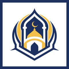 Islamic Logo Minimalist Vector Silhouette