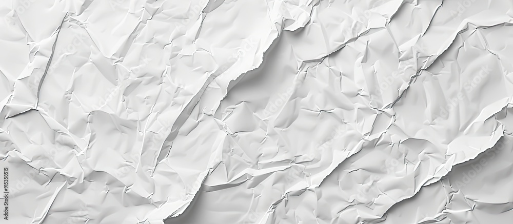 Poster blank white crumpled and creased paper poster texture backdrop. with copy space image. place for add