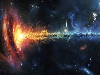 Stunning Deep Space: Colorful Supernova, Cosmic Nebula, and Mystical Galaxies Exploding