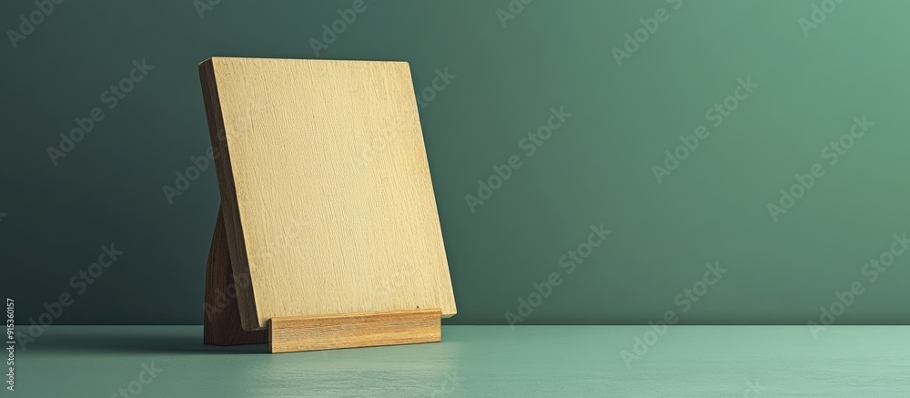 Aufkleber Contemporary board with copyspace for text or messages against a gray backdrop Angled view Board suitable for any text with a green background