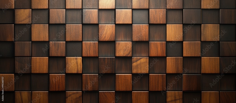 Poster background featuring thin checkered wooden panels. with copy space image. Place for adding text or design