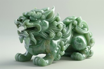 Intricate jade dragon sculpture