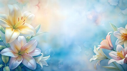 watercolor light blue flowers background